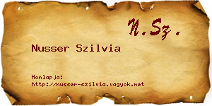 Nusser Szilvia névjegykártya